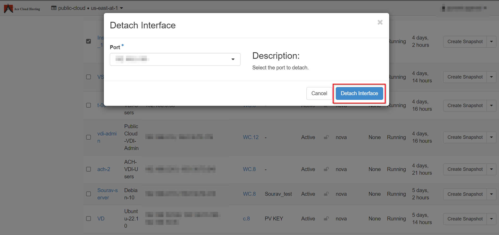 How to detach an interface? Real Time Cloud Services LLC